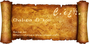 Chalupa Ákos névjegykártya