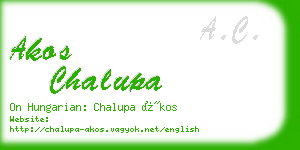 akos chalupa business card